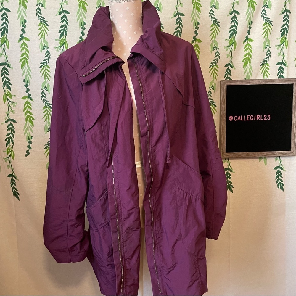 Size L Dennis by dennis basso Purple Coat A2 - Picture 2 of 5